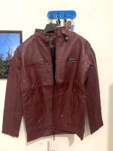 Zara Burgundy Leather Jacket