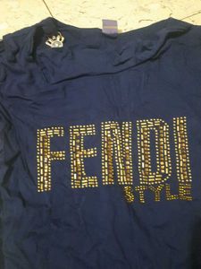 Fendi Style Navy Blue Top
