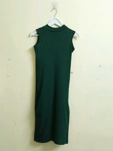 Green Mock Neck Dress