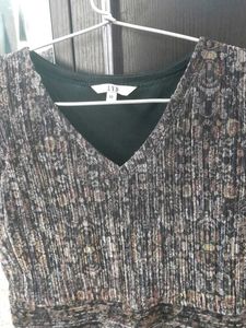 Brown Patterned Fit &amp; Flare Dress