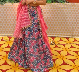 Baby Pink Multicolor Lehnga Choli