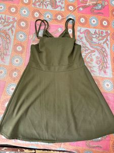Olive Green Skater Dress &amp; Tee Set