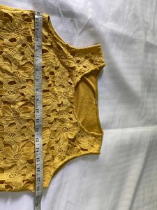 Yellow Floral Lace Tank Top Bust 34-38