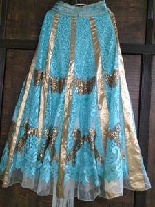 Turquoise &amp; Gold Lehenga