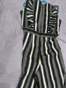 Black And White Striped Jumpsuit 🖤🤍