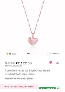 Giva Real Silver Rose Gold Heart Combo Set