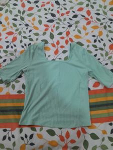 Mint Green Ribbed Top