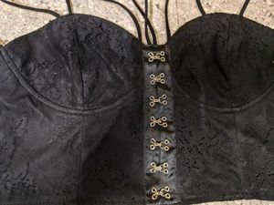 Black Lacey Punk Bralete Top
