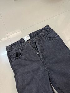Wide Leg Black Wash Jeans