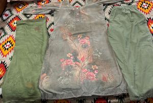 June Sale 🔥 Women Cotton Suit With Dupatta