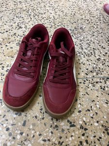 Puma Rebound LayUp Lo Burgundy Sneakers