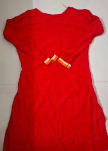 Red neck mirror work kurti❤️✨️