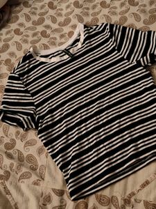 Striped Black & White Tee