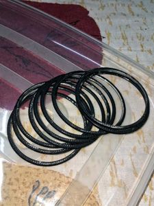 Black Velvet Bangles - Set of 10