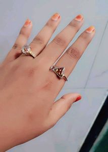 Triangle Resin Rose Ring