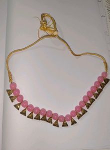 Pink Beaded Necklace &amp; Earring Set