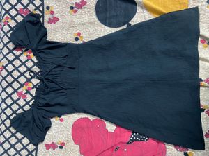 Black Puffed Shelves Dress