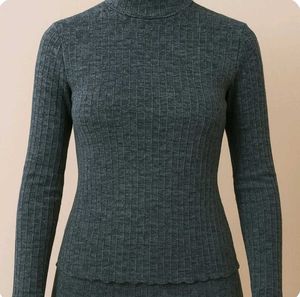 Grey Turtle Neck Top