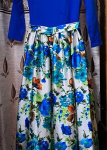 Floral Print Dress Cowl Neckline