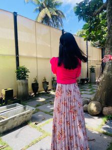 Casual Pink Top With Puff Sleve