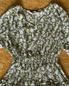 Green Floral Mini Dress
