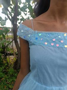 Powder Blue Flairy Gown 💫