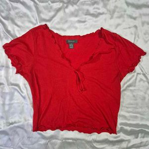 Hot Red Oversized Crop Top