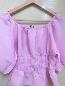 Tokyo Talkies Pink Square Neck Top