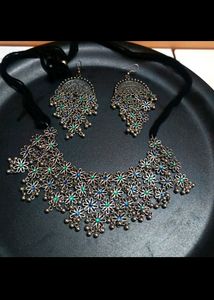 ❤️Oxidize Necklace  With Heavy Earrings ❤️