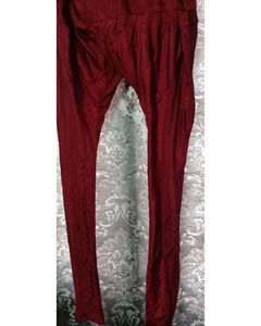 Elegant Maroon &amp; Gold Anarkali Dress