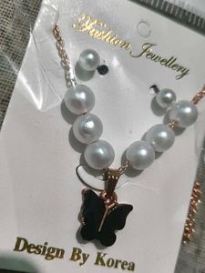 Butterfly Pearl Jewelry Set