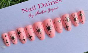 Peach Star Press-On Nails