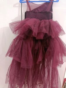 Gorgeous Tail Cut Tutu Design Wine Frock