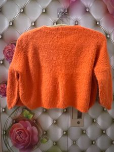Orange Cropped Sweater