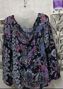 Paisley Print Hi-Low Top