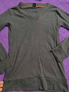 Gray Long Sleeve Top