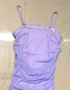 Elegant Lavender Ruched Bodycon Mini Dress