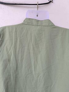 Olive Green Button-Up Top