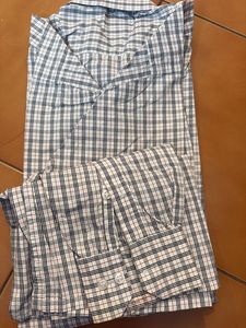 Men White Checks Shirt