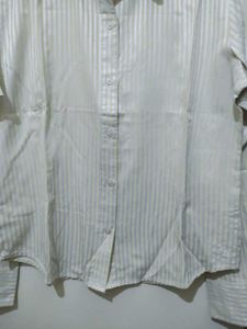 Auburn Hill Yellow Silver Striped Formal Shirt