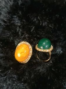 Vintage Gold-Tone Stone Rings