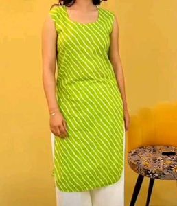 Green &amp; White Striped Fabric