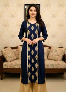Blue Embroidery Kurta