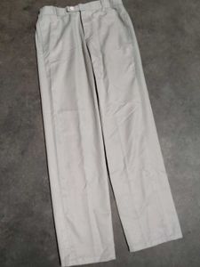 Khaki Straight Leg Pants