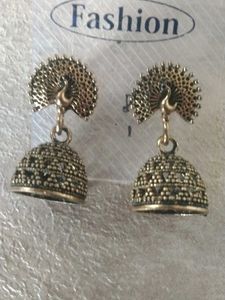 Peacock Jhumka Earrings