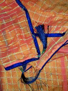 Orange &amp; Gold Checkered Fabric