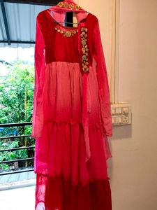 Red &amp; Pink Kurta Set