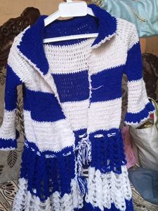 Blue &amp; White Knit Cardigan