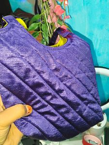 Purple Quilted Tote Bag