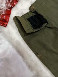 💚Navy Green Straight Skirt💚